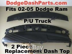 02 03 04 05 Replacement 2 Piece Dash Board Tops Fit Dodge Ram Pick Up / Black