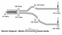 02-05 Dodge Ram 3.7 4.7 5.9 Dual Mandrel Bent Exhaust with Flowmaster Super 44