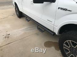 09-14 Fit Ford F-150 Super Crew Hoop Texture Blk Running Boards Nerf Bars Steps