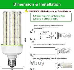 1000W Equivalent 37500LM 2Pack 250W LED Corn Light Commercial High Bay Area Lamp