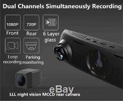 104G Car DVR Dual Lens Cameras Android Mirror GPS Bluetooth WIFI Video Recorder
