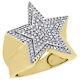 10k Yellow Gold Genuine Diamond Super Star Statement Pinky Ring 22mm Band 1/2 Ct