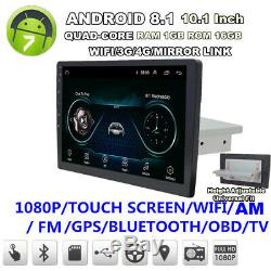 10.1Android 8.1 Single Din Stereo Radio Player Wifi 3G 4G BT Car GPS Navigation