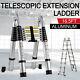 16.5ft Aluminum Telescopic Extension Ladder Extendable Folding Multi-use Step