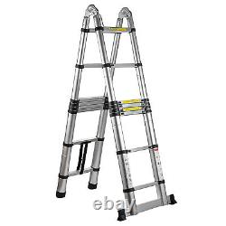 16.5Ft Aluminum Telescopic Extension Ladder Extendable Folding Multi-Use Step