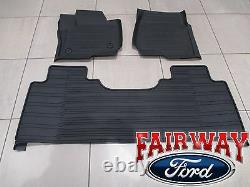17 thru 21 Super Duty OEM Ford Tray Style Molded Floor Mat Set 3pc EXTENDED/CREW