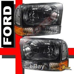 1999-2004 Ford F250 F350 Super Duty Pickup Headlights Corner & Tail Lights Smoke