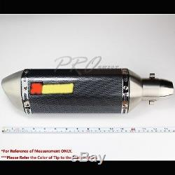 1.5-2 Inlet 1-1/4 Rolled Slant Carbon Look Tip Racing Muffler Exhaust System