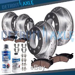 2000 2002 2003 2004 Ford F-250 4WD Front 331mm + Rear DRILL Brake Rotors Pads