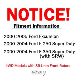 2000 2004 Ford F-350 Super Duty 4x4 Front + Rear Brake Rotors Ceramic Pads