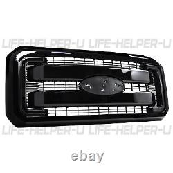 2011-2016 Ford F-250 F-350 F-450 F-550 Super Duty Front Grille Grill Gloss Black