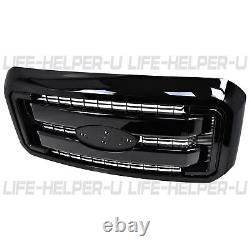 2011-2016 Ford F-250 F-350 F-450 F-550 Super Duty Front Grille Grill Gloss Black