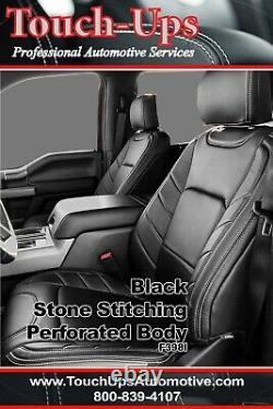 2015-2018 Ford F-150 XLT Super Crew Leather Seat Covers LIMITED Design Black