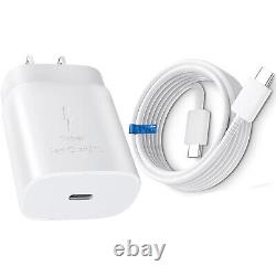 25w Type USB-C Fast Wall Charger+6FT Cable For Samsung Galaxy S20 S21 5G lot US