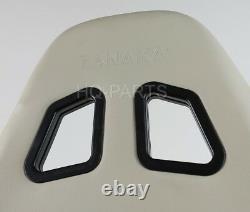 2 X Tanaka Beige Pvc Leather Racing Seats Dual Recliner + Sliders Fits Vw