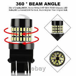 2x 3157 3156 Super Bright 78SMD LED Reverse Backup Light Bulbs 6000K Xenon White