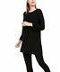 $318 Eileen Fisher Organic Linen-blend Long-sleeve Tunic Black Size Xxs Nwot