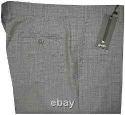 $365 New Zanella Italy Nordstrom Devon MID Gray Super 130's Wool Dress Pants 35