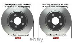 4WD 2000-2004 Ford F-250 F-350 SD -Front 331mm / Rear 326mm- Brake Rotors Pads