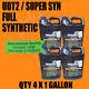 (4) 1 Gallon Super Synthetic Super Udt2 Trans-hydraulic Fluid Oil Udt For Kubota