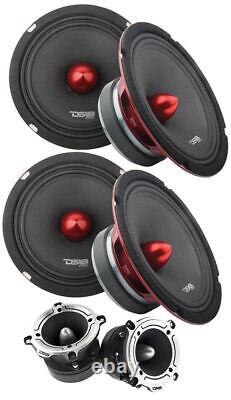 4x 6.5 Mid range X6.4BM Loud speakers TW220 Super Tweeter set DS18 Pro Audio