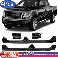 4x For 2009-2014 Ford Pickup F150 F-150 Rocker Panels & Cab Corners 4Dr Crew Cab