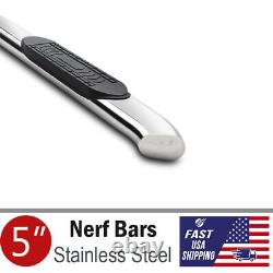 5 Chrome Bent Nerf Bars Board Ft 2000-2018 GMC Sierra 1500 2500 3500HD Crew Cab