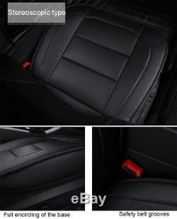5-Seats Car Seat Cover PU Leather Front & Rear Full Interior Set Easy to install