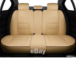 5-Seats Car Seat Cover PU Leather Front & Rear Full Interior Set Easy to install