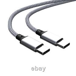 60W USB C to C Cable Fast Charge PD Nylon Cord 3/6/10FT for iPhone15 Samsung lot