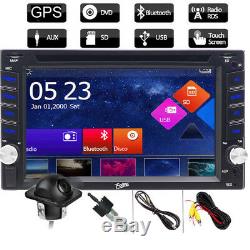 6.2 In Dash Double 2Din Car Stereo DVD CD GPS Player Touchscreen Auto Radio+Cam