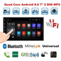 7'' Android 8.0 4G WiFi Double 2Din Car Radio Stereo GPS Navi Multimedia Player