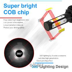 9005 9006 LED Headlights Kit Combo Bulbs 6000K High low beam Super White Bright
