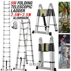 A-Frame Heavy Duty Ladder EN131 Extension Telescopic 16Step Trade Ladders 16.5FT