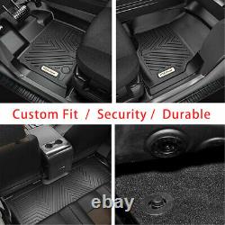 All Weather Floor Mats Liners for 2015-2021 Ford F-150 Super Crew Cab Black TPE