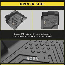 All Weather Floor Mats Liners for 2015-2021 Ford F-150 Super Crew Cab Black TPE