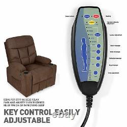 Auto Electric Power Lift Massage Recliner Chair Heat Vibration USB Control Wheel