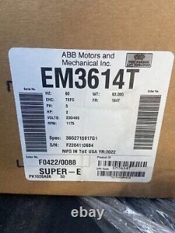 BALDOR -RELIANCER-ABB Motor Super-E 2 H. P. EM3614T $595.00