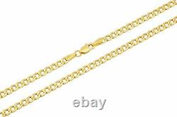 BRAND NEW 10k Yellow Gold 2mm-7.5mm Cuban Curb Link Chain Necklace 16-30