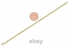 BRAND NEW 14K Yellow Gold 2mm-5mm Italy Rope Chain Twist Link Bracelet 7 9