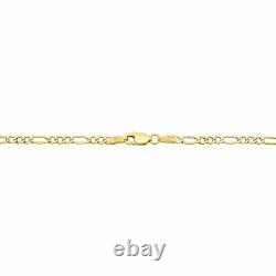 BRAND NEW 14k Yellow Gold 2mm-7.5mm Figaro Link Chain Necklace 16 30