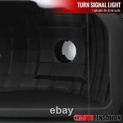 Black Headlights Fit 2011-2016 Ford F250 F350 F450 Super Duty Lamps Left+Right