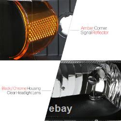 Black Housing Headlight Amber Corner Signal for 99-04 Ford F250/F350 Super Duty