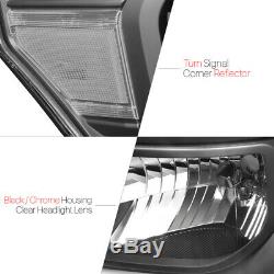 Black Housing Headlight Clear Corner Signal for 11-16 Ford 250/F350 Super Duty