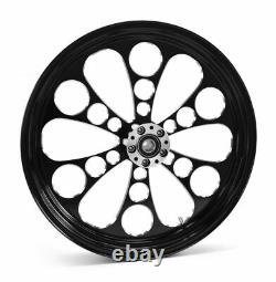 Black Kool Kat 21 3.5 Billet Front Wheel Rim Harley Touring Custom Dual Disc