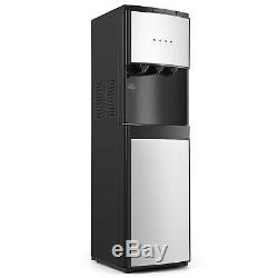 Bottom Loading Water Cooler Dispenser Stainless Steel 3-Temperatures Safety Lock