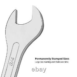 Capri Tools Super-Thin Open End Wrench Set, Metric and SAE, 14-Piece