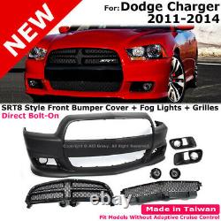 Charger 11-14 SRT8 Front Bumper Cover Upper Lower Grille Fog Light Conversion
