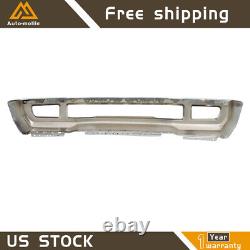 Chrome Front Bumper For 2017-2019 Ford F250 F350 Super Duty with Fog Face Bar