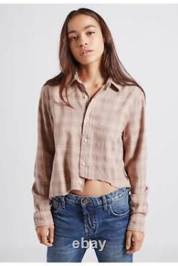 Current/Elliott Womens 0 The Mell Vintage Cotton Shirt In Painter Plaid NWT $228